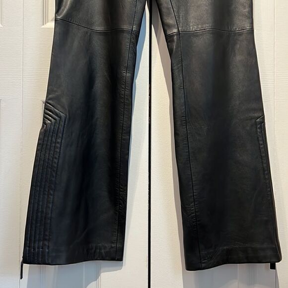 Betty Barclay Black Italian Leather High Waist Pants Size 8-10 see measurements - Picture 4 of 15